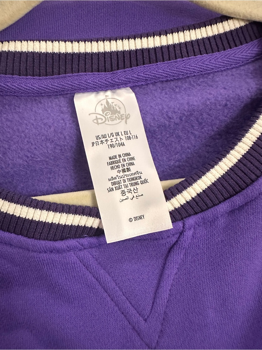 Disney Purple Eeyore Sweatshirt with Blue and White Accents - Picture 4 of 10